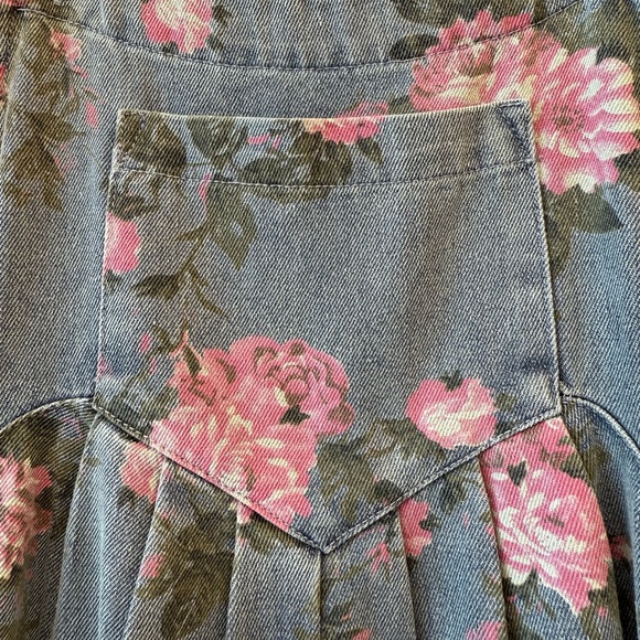 BiBi Floral Denim Jumpsuit/New Wih Tags. - Picture 6 of 9